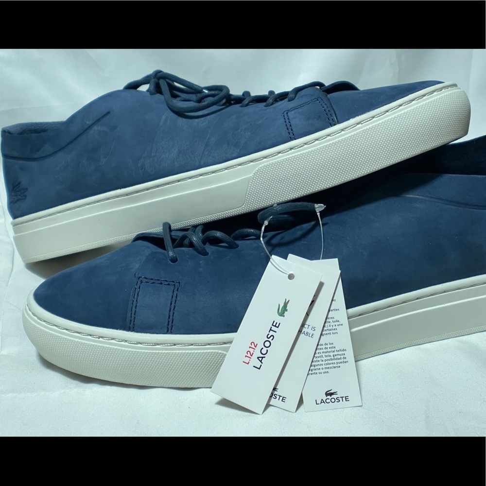 Lacoste Men’s L.12.12 Navy Nubuck Sneaker Size 12